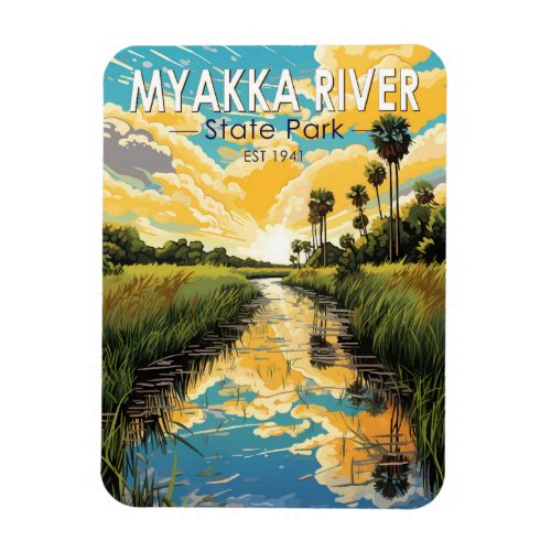 Myakka River State Park Florida Travel Art Vintage Magnet