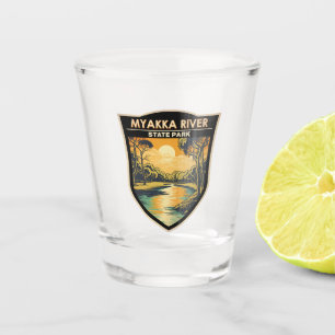 Myakka River State Park Florida Travel Art Vintage Shot Glass