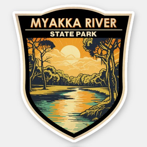 Myakka River State Park Florida Travel Art Vintage Sticker