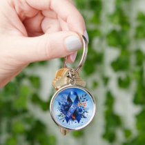 Myalgic Encephalomyelitis ME/CFS Awareness Ribbon Keychain
