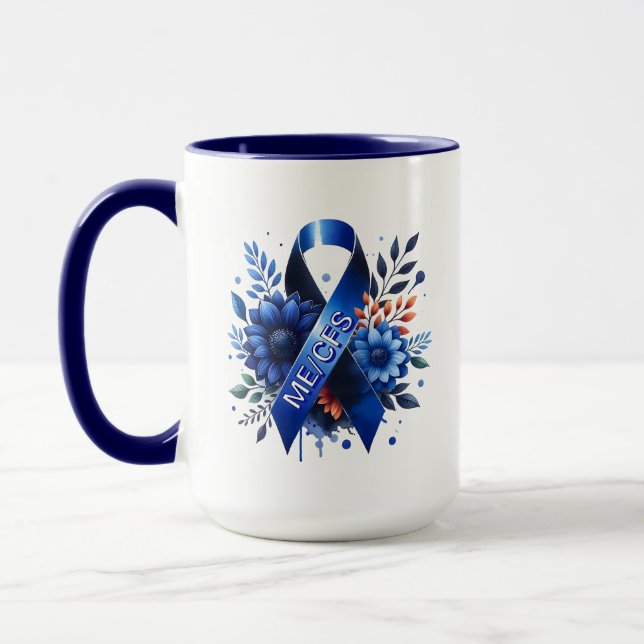 Myalgic Encephalomyelitis ME/CFS Awareness Ribbon Mug (Left)