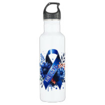 Myalgic Encephalomyelitis ME/CFS Awareness Ribbon Stainless Steel Water Bottle