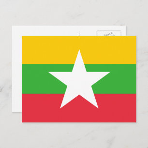Myanma / Burmese Flag, Flag of Myanmar / Burma Postcard