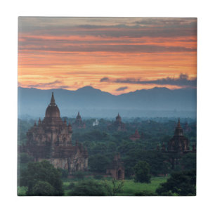 Myanmar, Bagan Sunrise Ceramic Tile