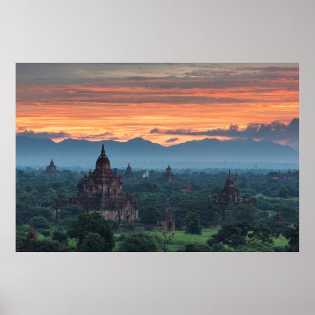 Myanmar, Bagan Sunrise Poster (Front)
