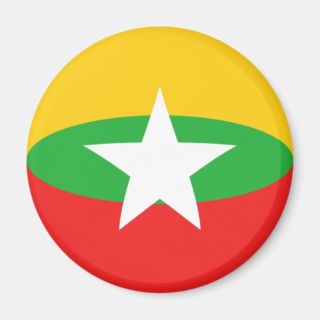 Myanmar Fisheye Flag Magnet (Front)