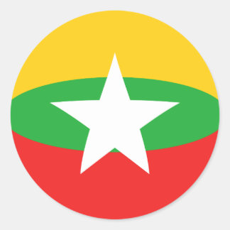 Myanmar Fisheye Flag Sticker