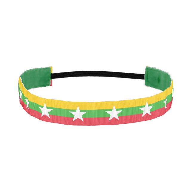 Myanmar Flag Athletic Headband (Front)