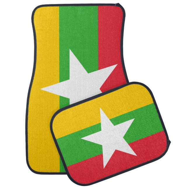 Myanmar Flag Car Floor Mat (Set)