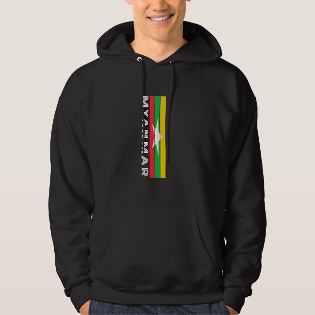Myanmar Flag Colors Hoodie (Front)