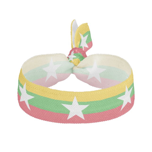 Myanmar Flag Elastic Hair Tie (Front)