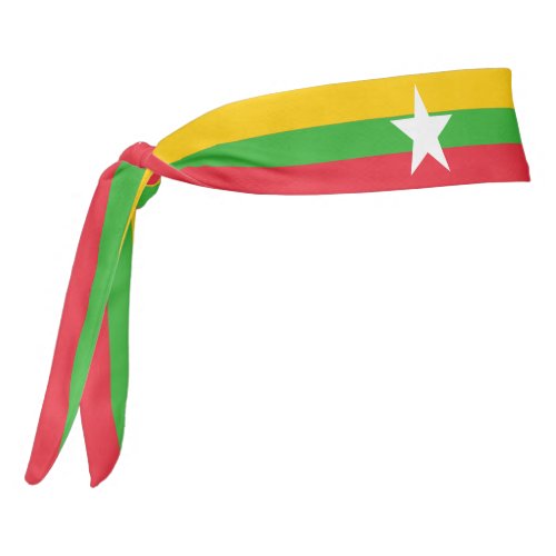 Myanmar Flag Elegant Patriotic Tie Headband