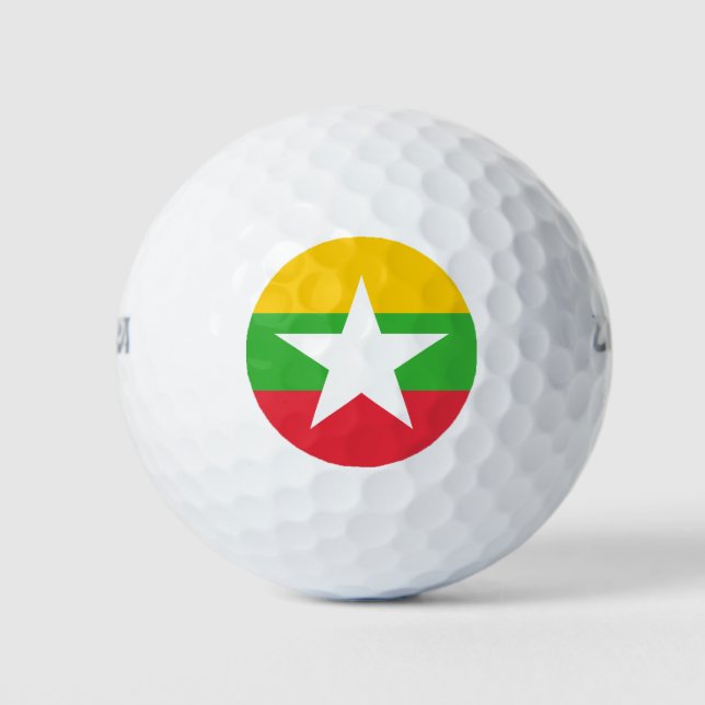 Myanmar Flag Golf Balls (Front)