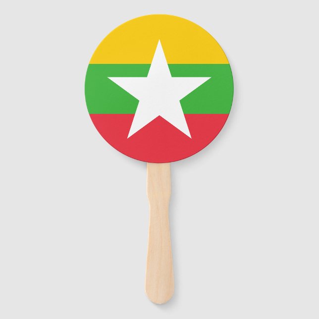 Myanmar Flag Hand Fan (Front)