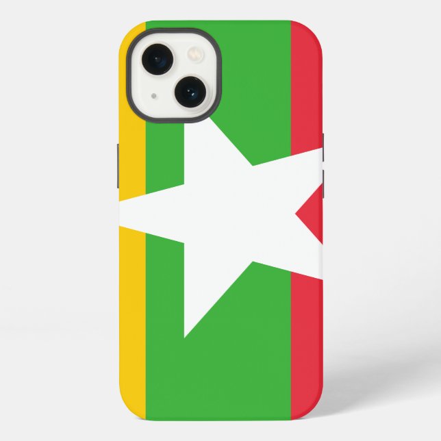 Myanmar Flag Iphone Case (Back)