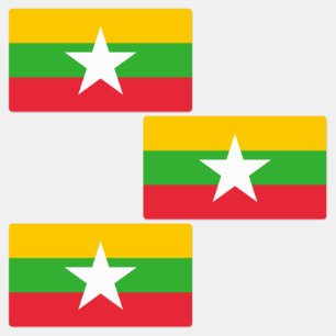 Myanmar Flag Labels