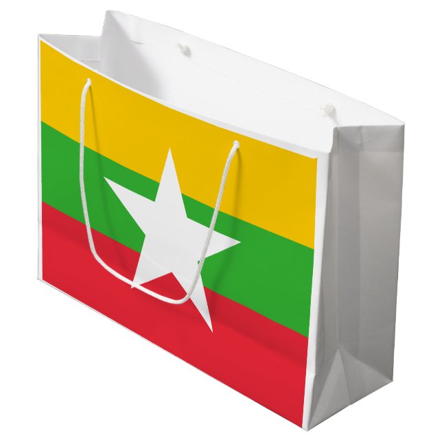 Myanmar Flag Large Gift Bag (Front Angled)