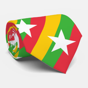Myanmar Flag Neck Tie