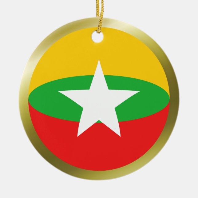 Myanmar Flag Ornament (Front)