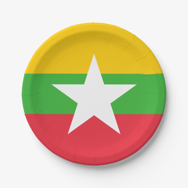 Myanmar Flag Paper Plates (Front)