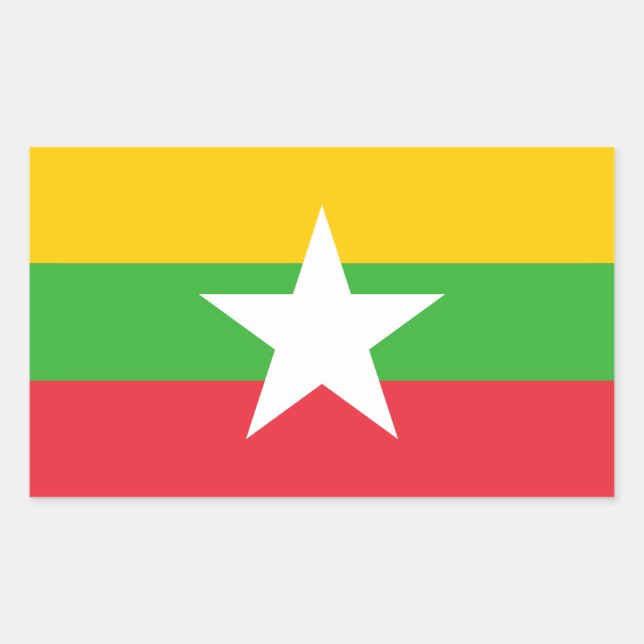 Myanmar Flag Rectangular Sticker (Front)