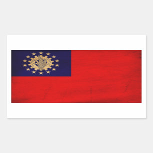 Myanmar Flag Rectangular Sticker
