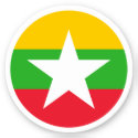 Myanmar Flag Round Sticker