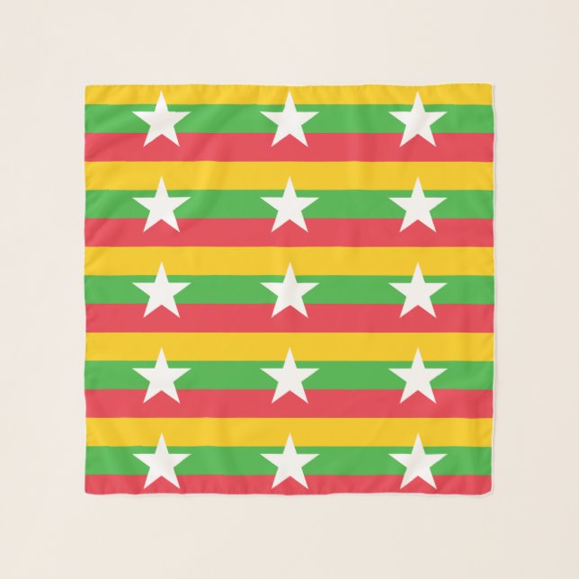 Myanmar Flag Scarf (Front)