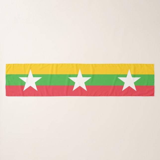 Myanmar Flag Scarf (Front (Horizontal))