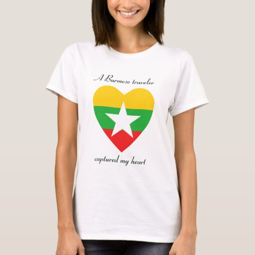 Myanmar Flag Sweetheart T_Shirt