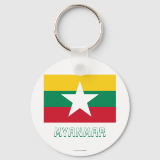 Myanmar Flag with Name Keychain