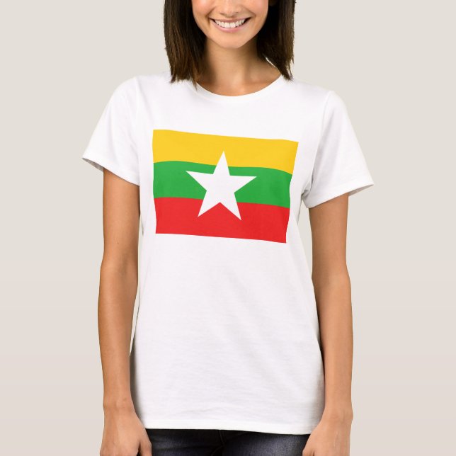 Myanmar Flag x Map T-Shirt (Front)