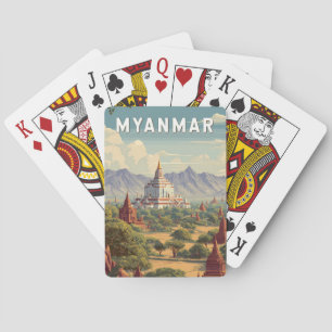 Myanmar Illustration Travel Art Vintage Poker Cards