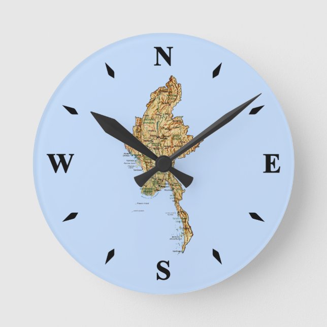 Myanmar Map Clock (Front)