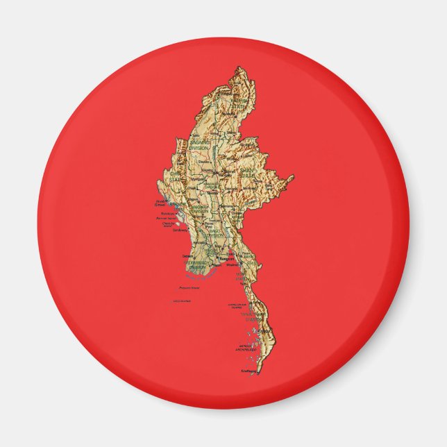 Myanmar Map Magnet (Front)