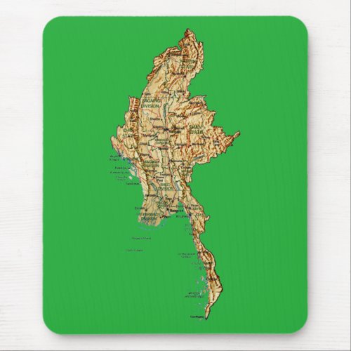 Myanmar Map Mousepad