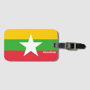 Myanmar National Flag Patriotic Luggage Tag