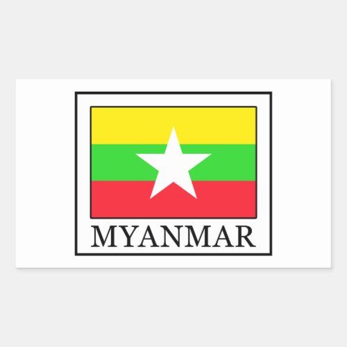 Myanmar Rectangular Sticker