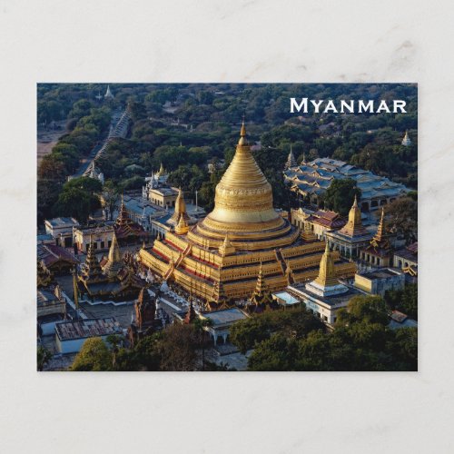 Myanmar Vintage Travel Tourism Add Postcard