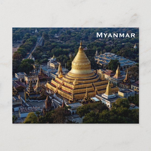 Myanmar Vintage Travel Tourism Add Postcard (Front)