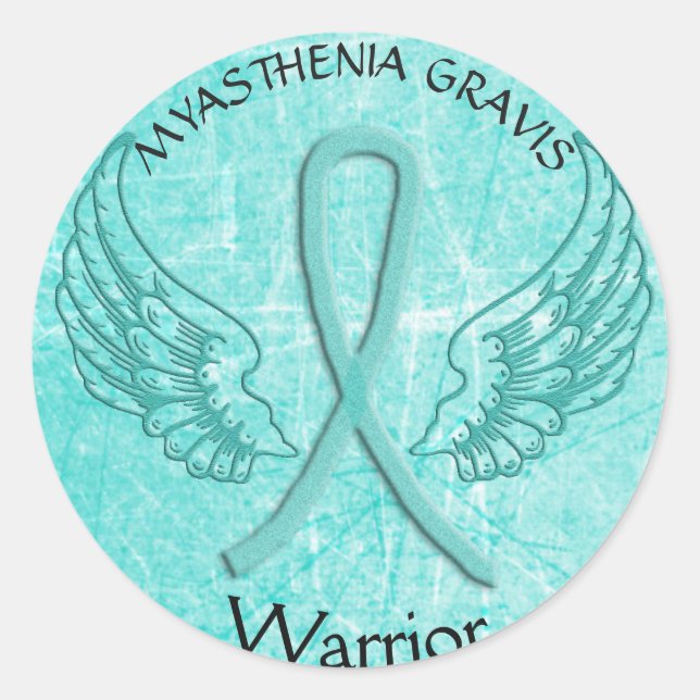 Myasthenia Gravis Angel Wings Warrior Sticker (Front)