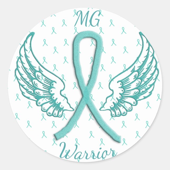 Myasthenia Gravis Angel Wings Warrior Sticker (Front)