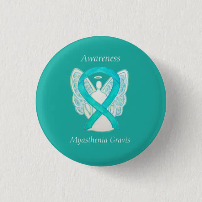 Myasthenia Gravis Awareness Angel Ribbon Art Pin | Zazzle