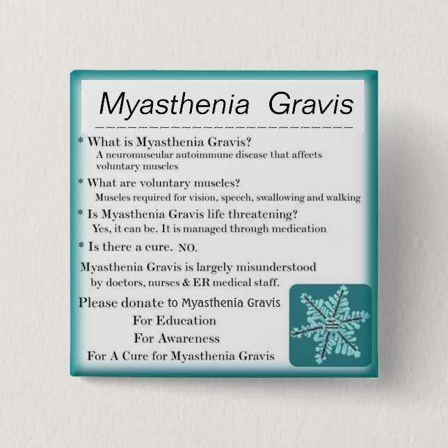 Myasthenia Gravis Awareness Button (Front)