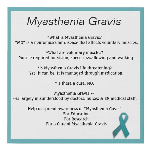 Myasthenia Gravis Awareness Faux Canvas Print (Front)