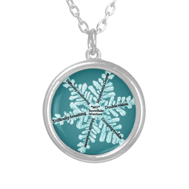 Myasthenia Gravis Awareness Gifts Silver Plated Necklace (Front)