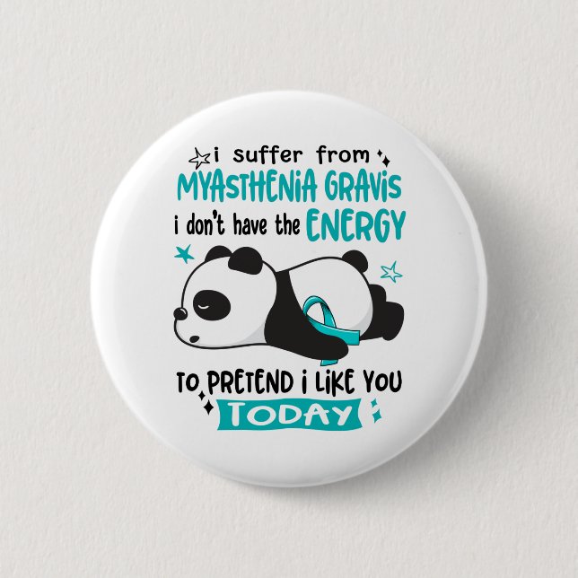 Myasthenia Gravis Awareness Month Ribbon Gifts Button (Front)
