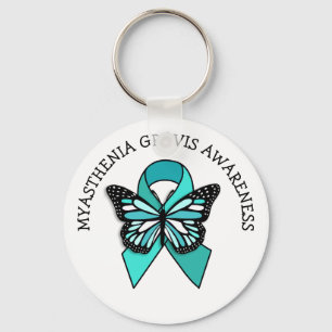 Myasthenia Gravis Awareness Ribbon Butterfly Keychain