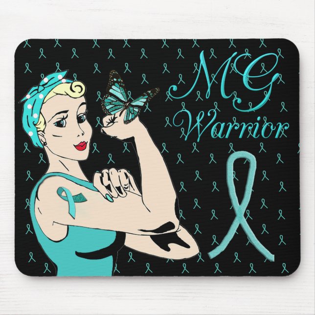 Myasthenia Gravis Awareness Ribbon Mouse Pad (Front)