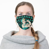 Myasthenia Gravis Awareness Ribbon Strong Lady Adult Cloth Face Mask (Worn)